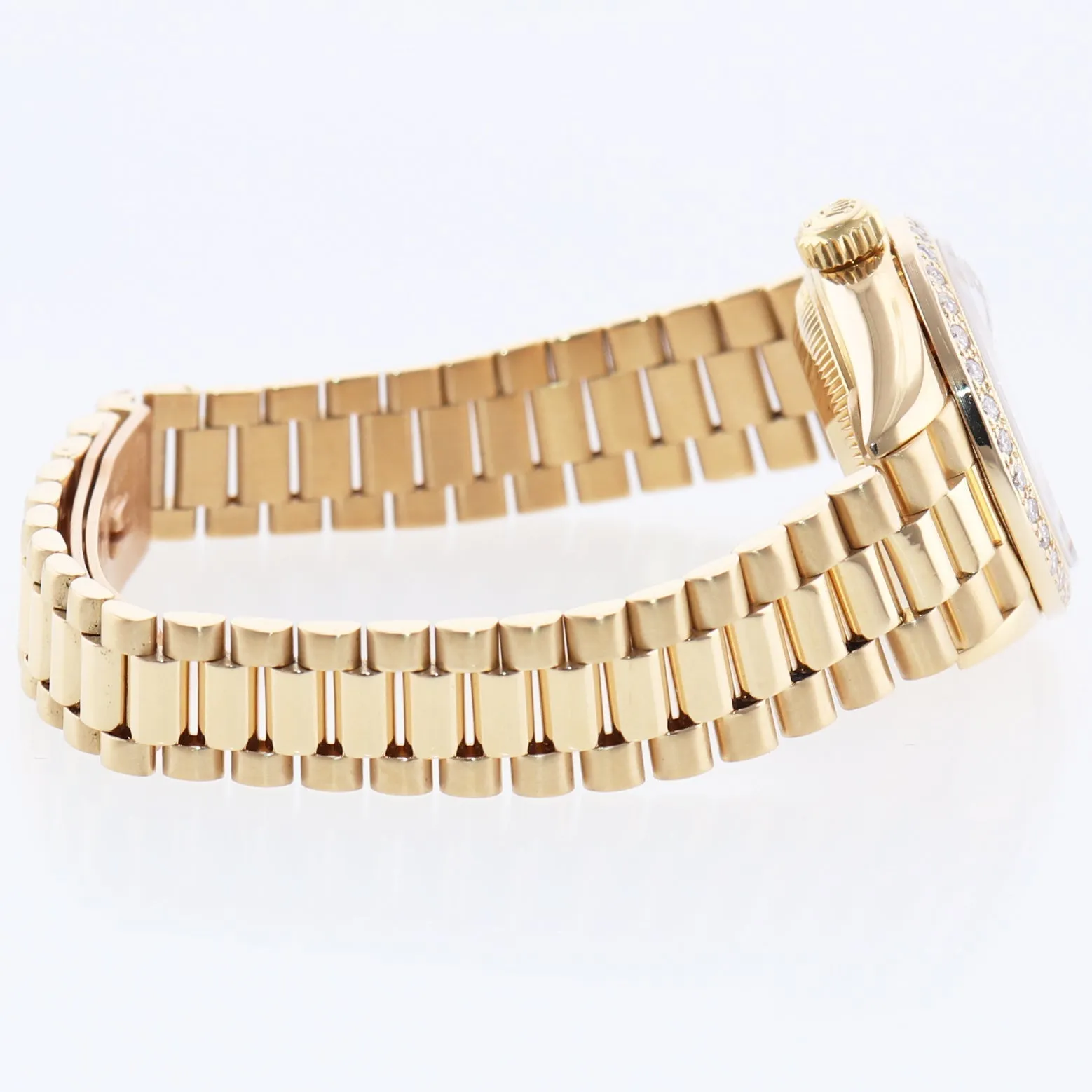 Pearl Diamond Ladies Rolex DateJust President 26mm 69178 Yellow Gold Watch Box