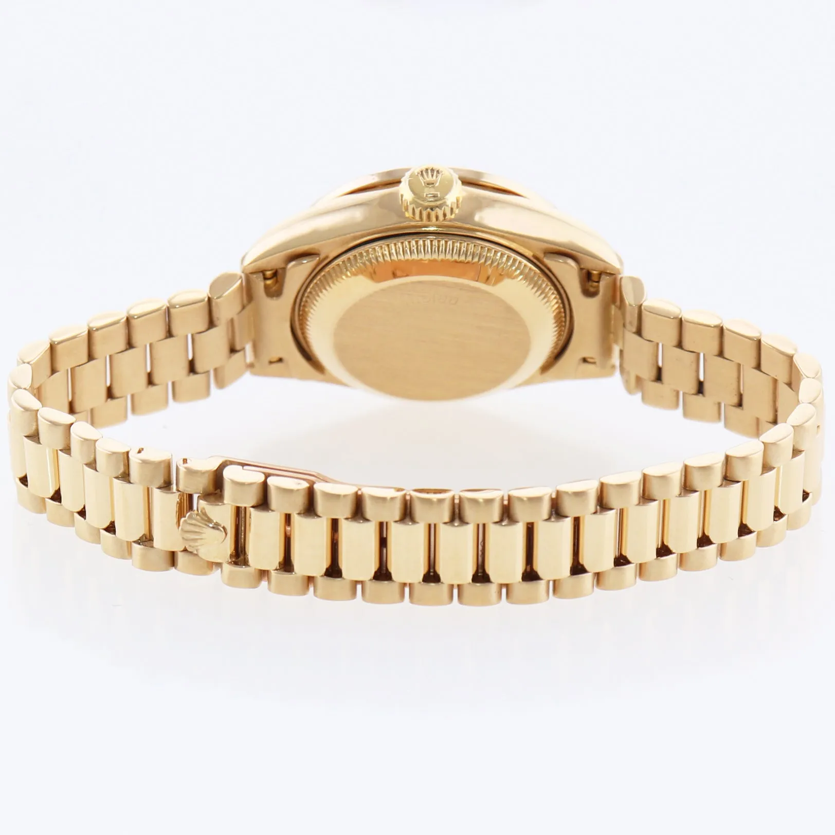 Pearl Diamond Ladies Rolex DateJust President 26mm 69178 Yellow Gold Watch Box
