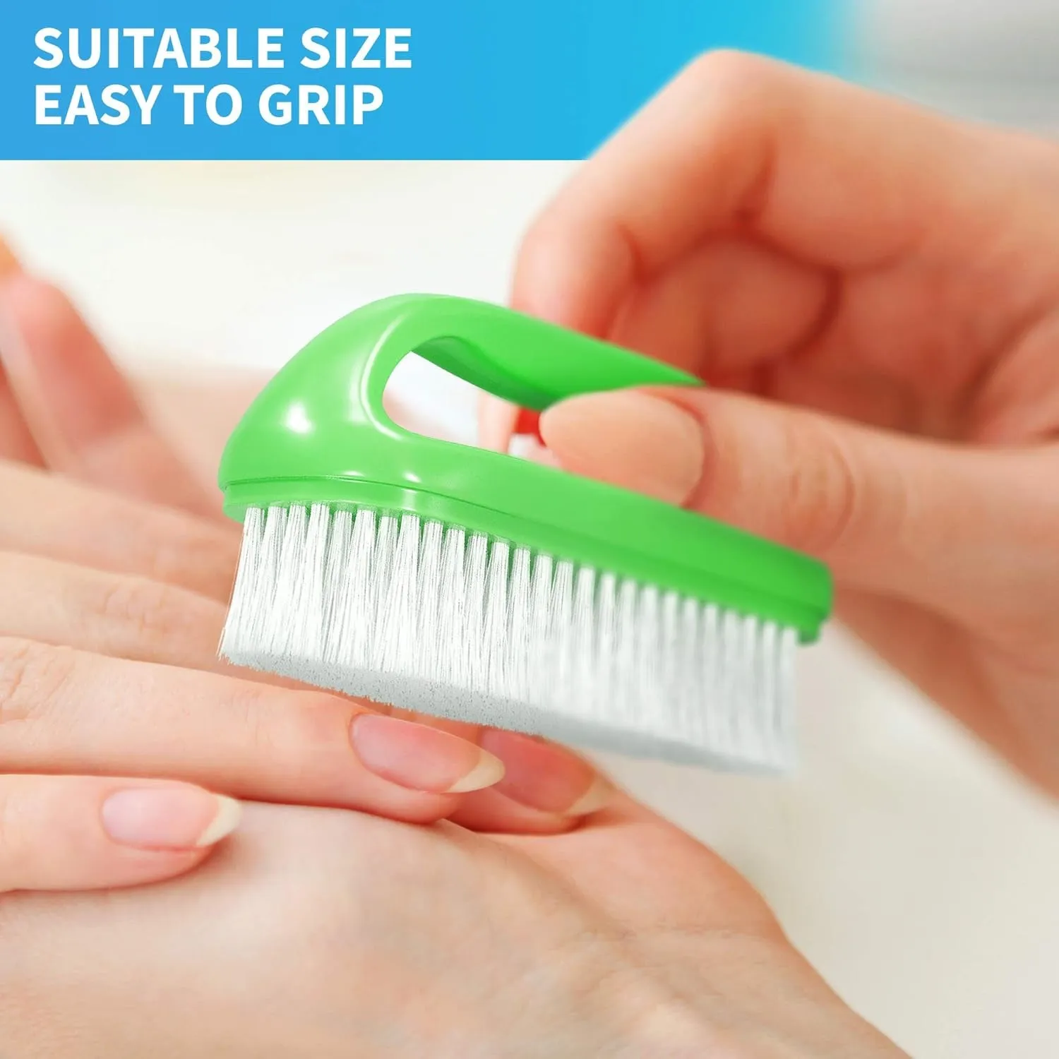 Perfect-Grip Large Hand and Nail Brush 4" X 2-1/4" X 1-1/2" (Green)