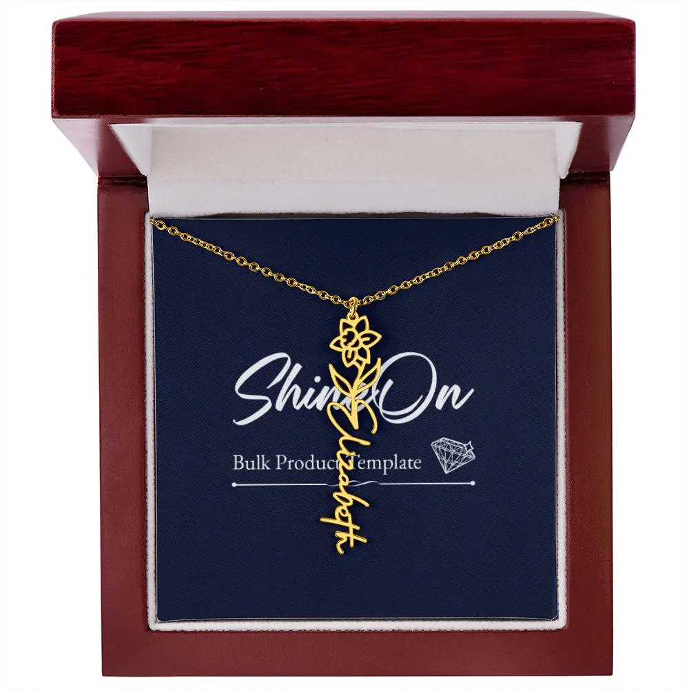 Personalised Flower Name Necklace