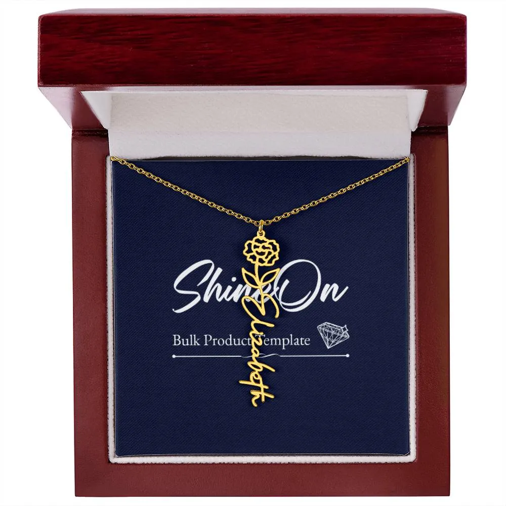 Personalised Flower Name Necklace