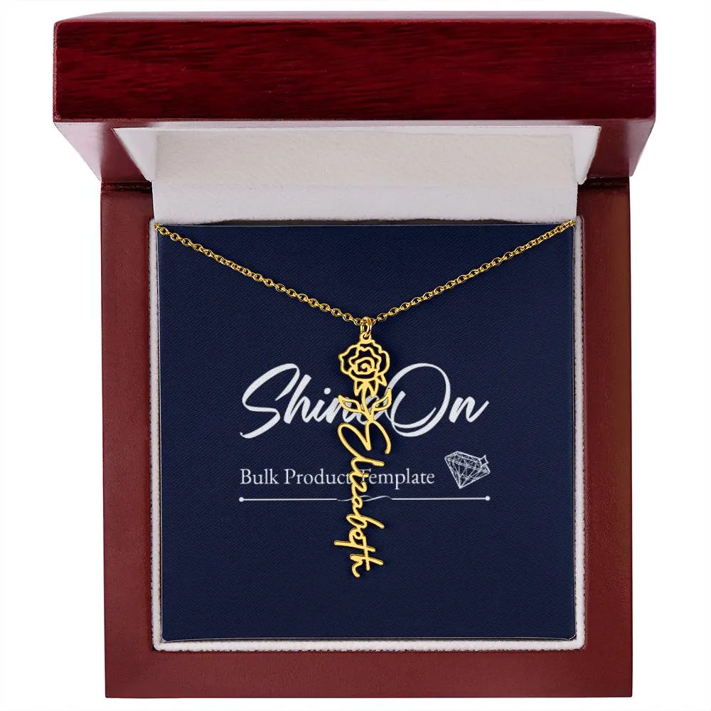 Personalised Flower Name Necklace