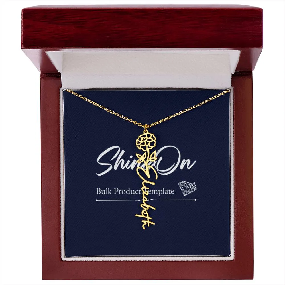 Personalised Flower Name Necklace