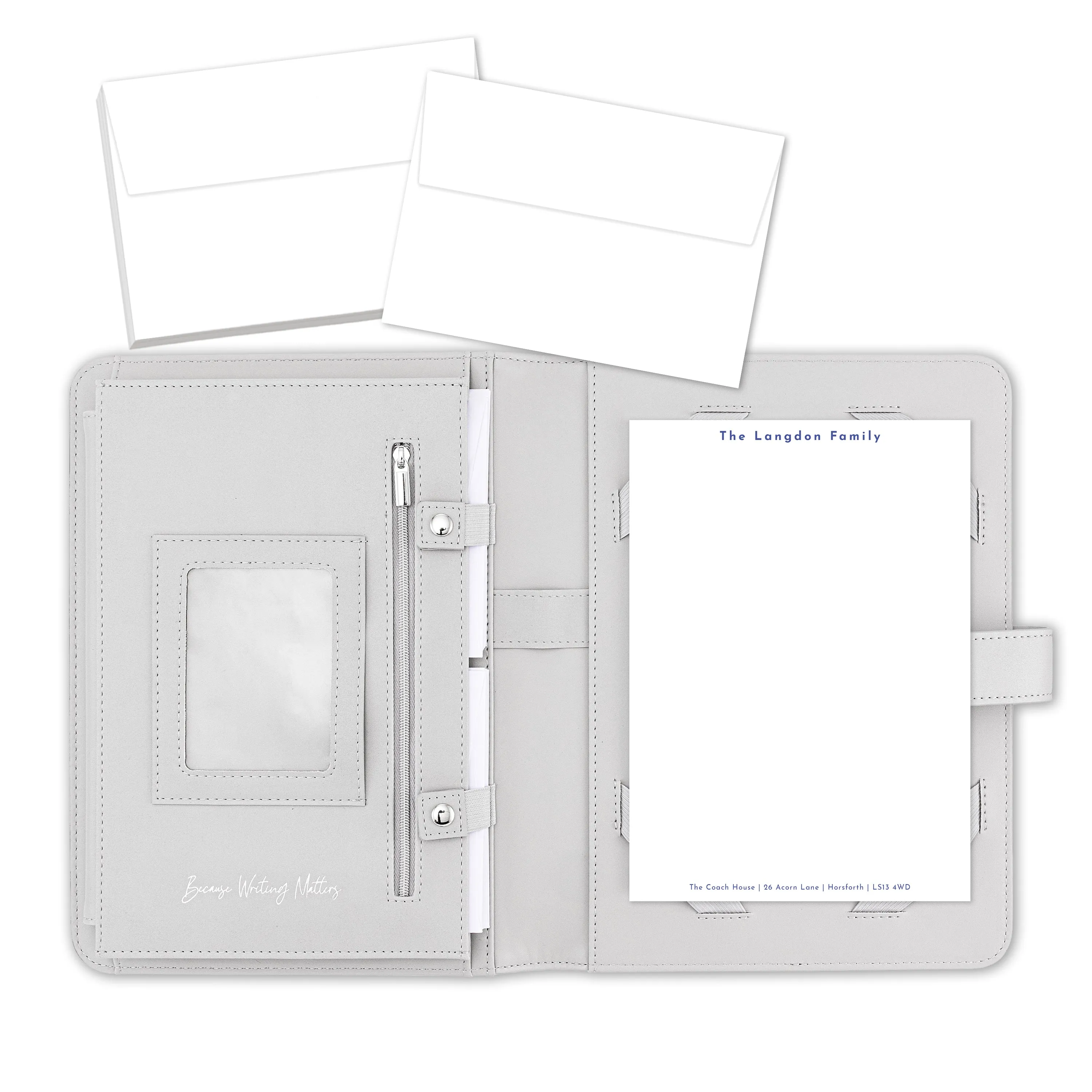 Personalised Letter Writing Stationery Set with Organiser - 'Newcastle''