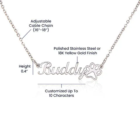 Personalised Necklace With Your Cat's Name