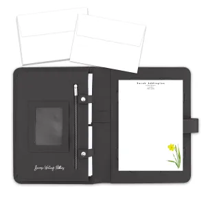 Personalised Watercolour Flowers Letter Writing Stationery Set with Organiser