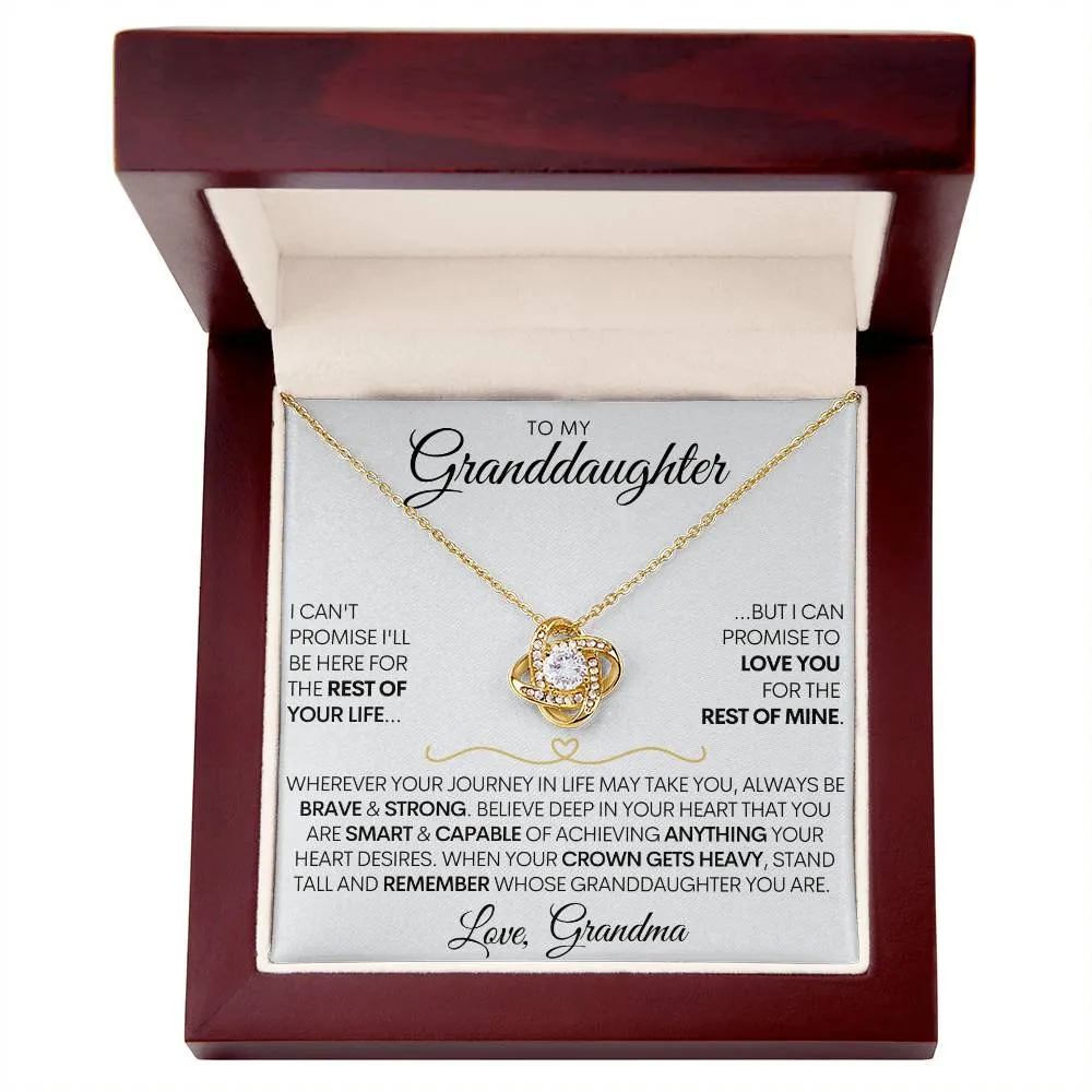 Personalized Granddaughter Necklace - "Love You For the Rest of Mine" - 14k Gold and Stainless Steel