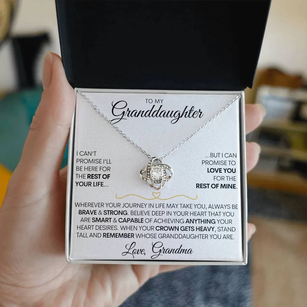 Personalized Granddaughter Necklace - "Love You For the Rest of Mine" - 14k Gold and Stainless Steel