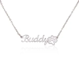 Personalized Necklace with Paw Print