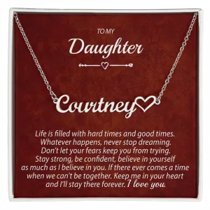 Personalized Script Name Necklace With Heart Gift for Daughter 10A
