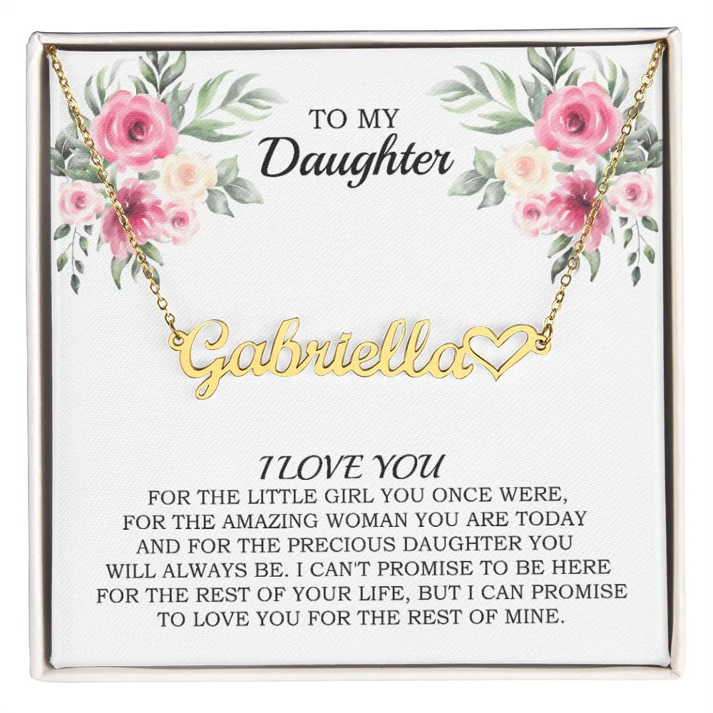 Personalized Script Name Necklace With Heart Gift for Daughter White6