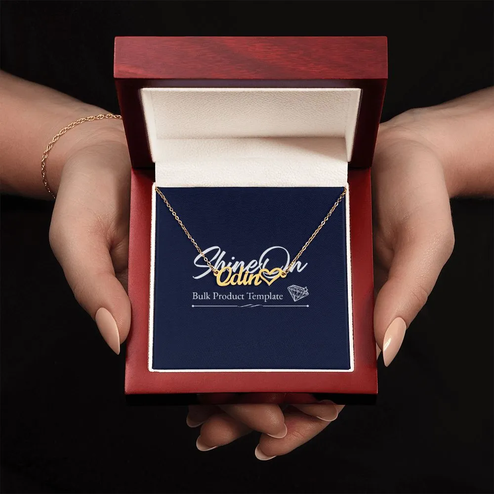 Personalized Script Name Necklace With Heart Gift for Daughter