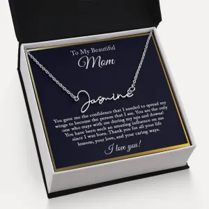Personalized Signature Necklace for Mom, Mom Necklace, Mom Gift from Daughter, Birthday Gift from Son