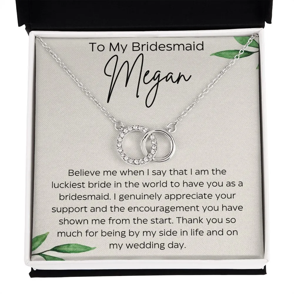 Personalized To My Bridesmaid Necklace