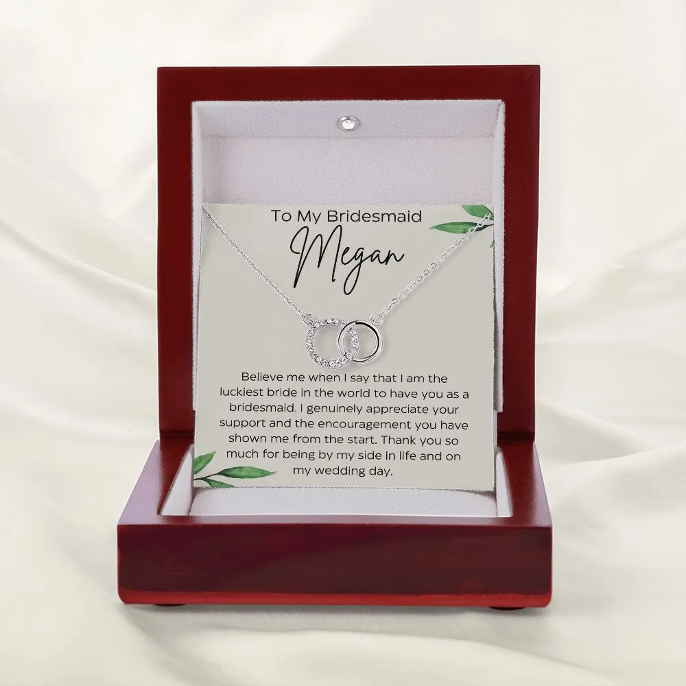 Personalized To My Bridesmaid Necklace