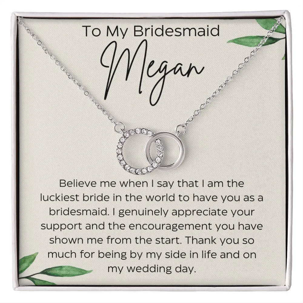 Personalized To My Bridesmaid Necklace