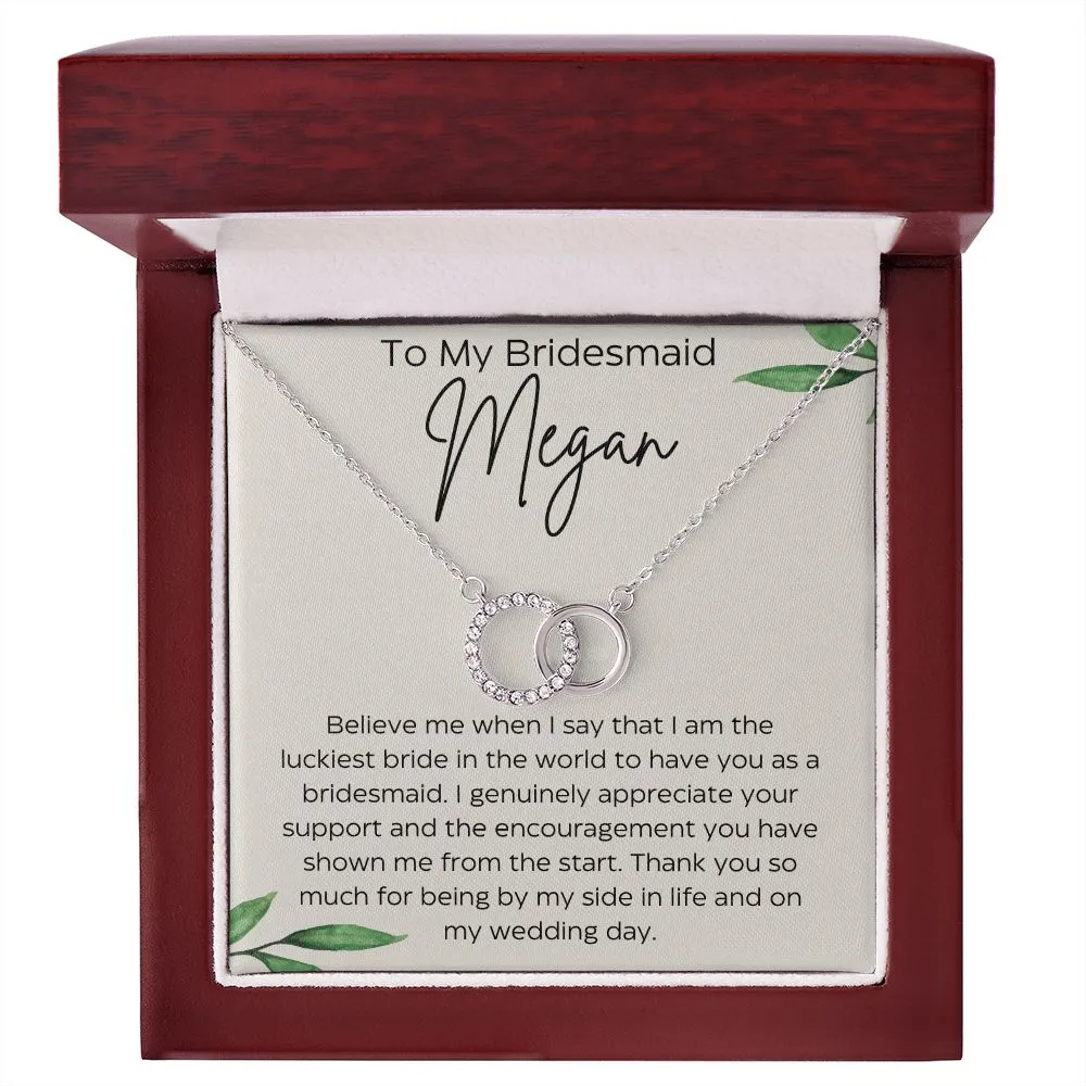 Personalized To My Bridesmaid Necklace