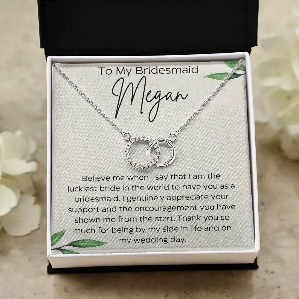 Personalized To My Bridesmaid Necklace