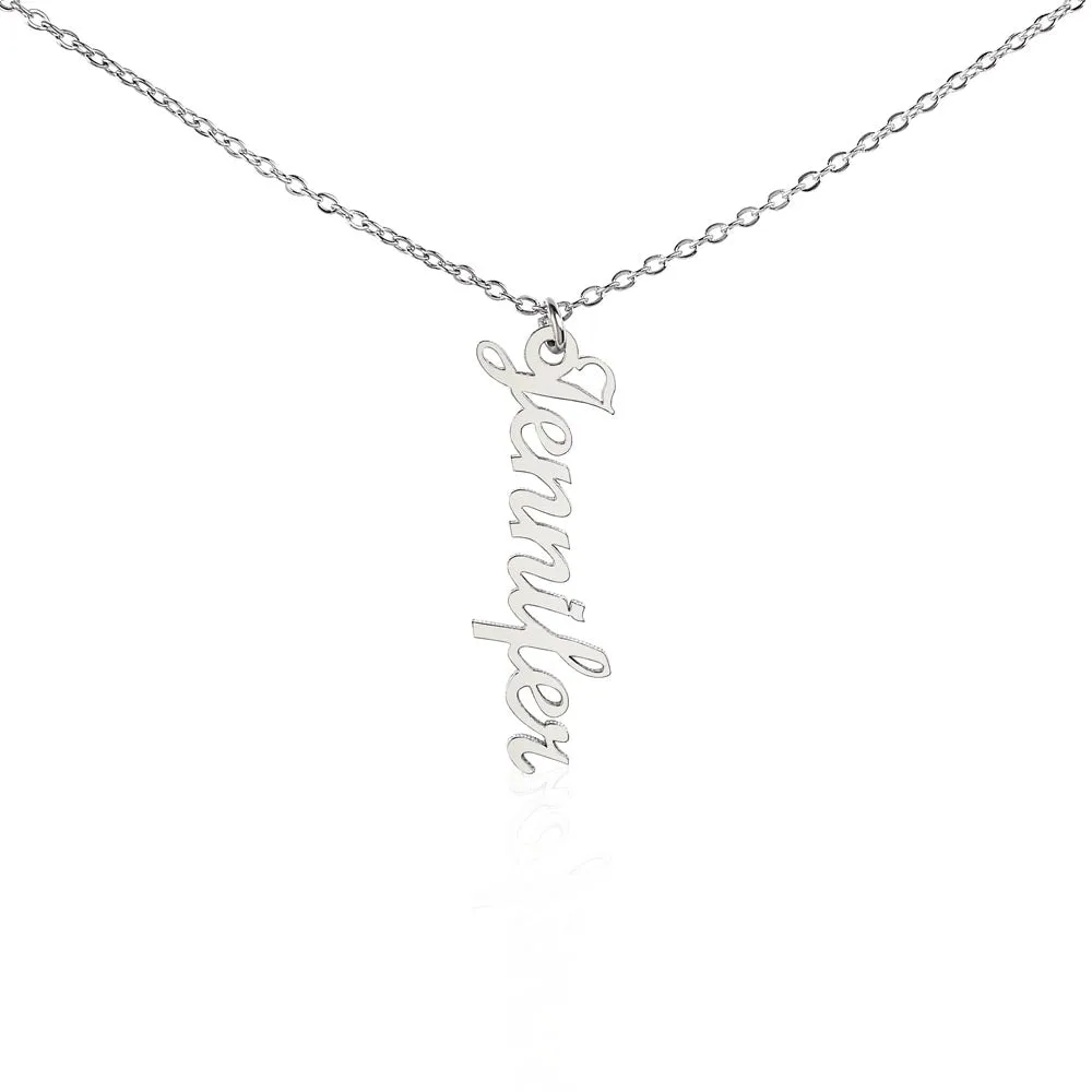 Personalized Vertical Name Necklace – Custom Jewelry Gift for Women