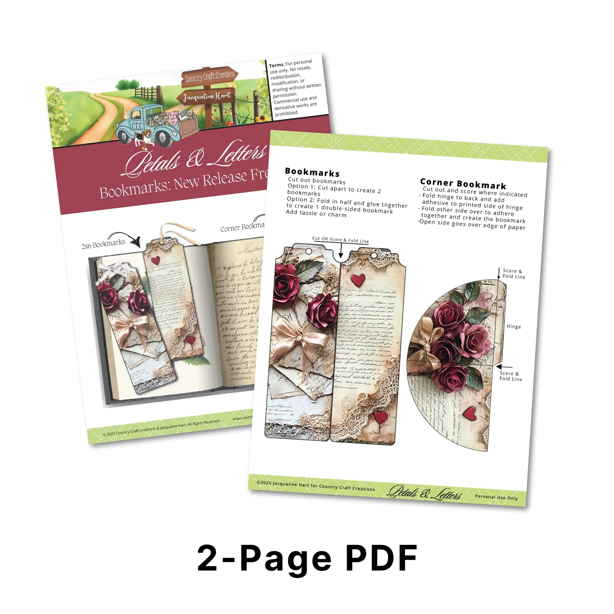Petals & Letters Bookmarks Printable - FREEBIE