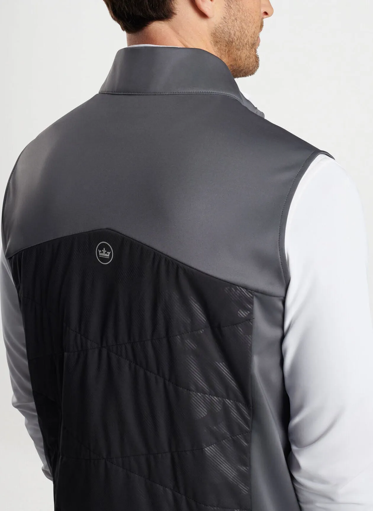 Peter Millar Mens Classic Fit Venture Hybrid Vest - BLACK
