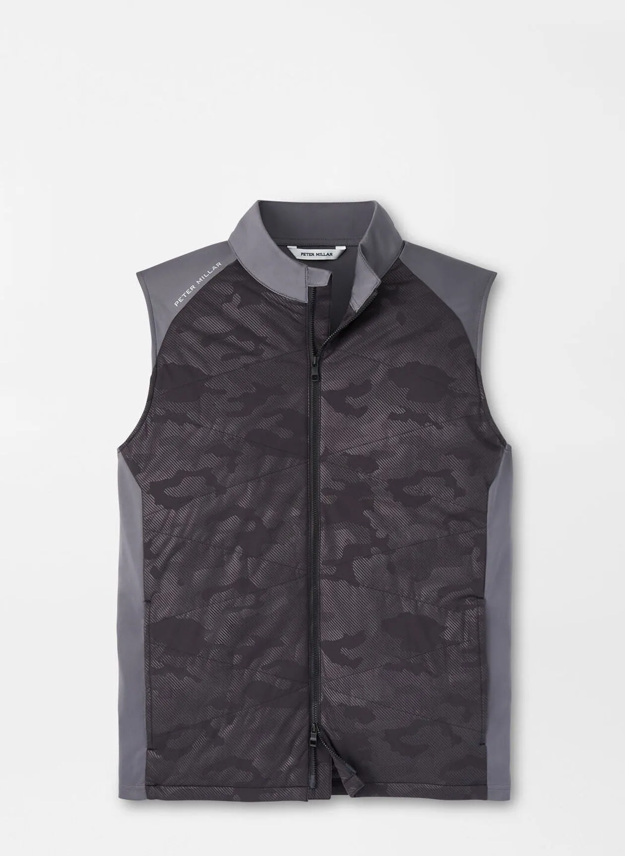 Peter Millar Mens Classic Fit Venture Hybrid Vest - BLACK