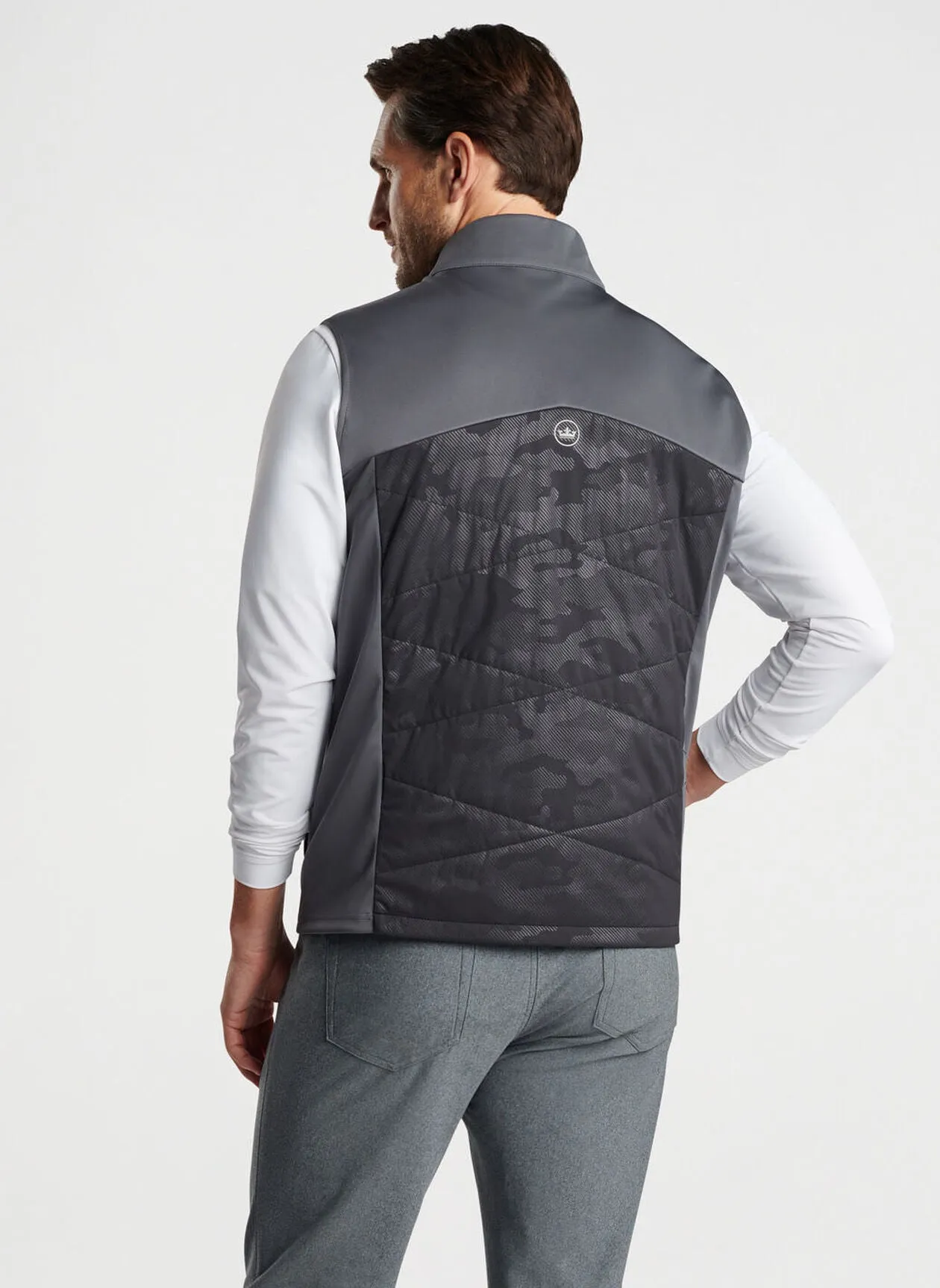 Peter Millar Mens Classic Fit Venture Hybrid Vest - BLACK