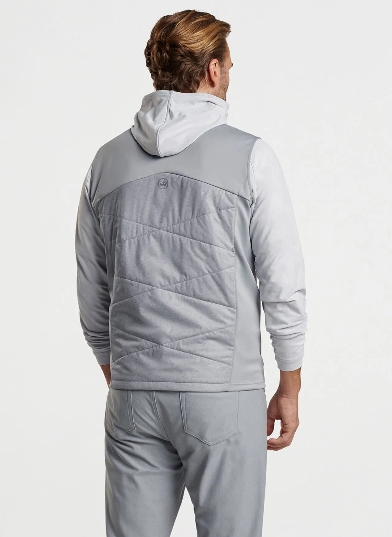 Peter Millar Mens Classic Fit Venture Hybrid Vest - GALE GREY