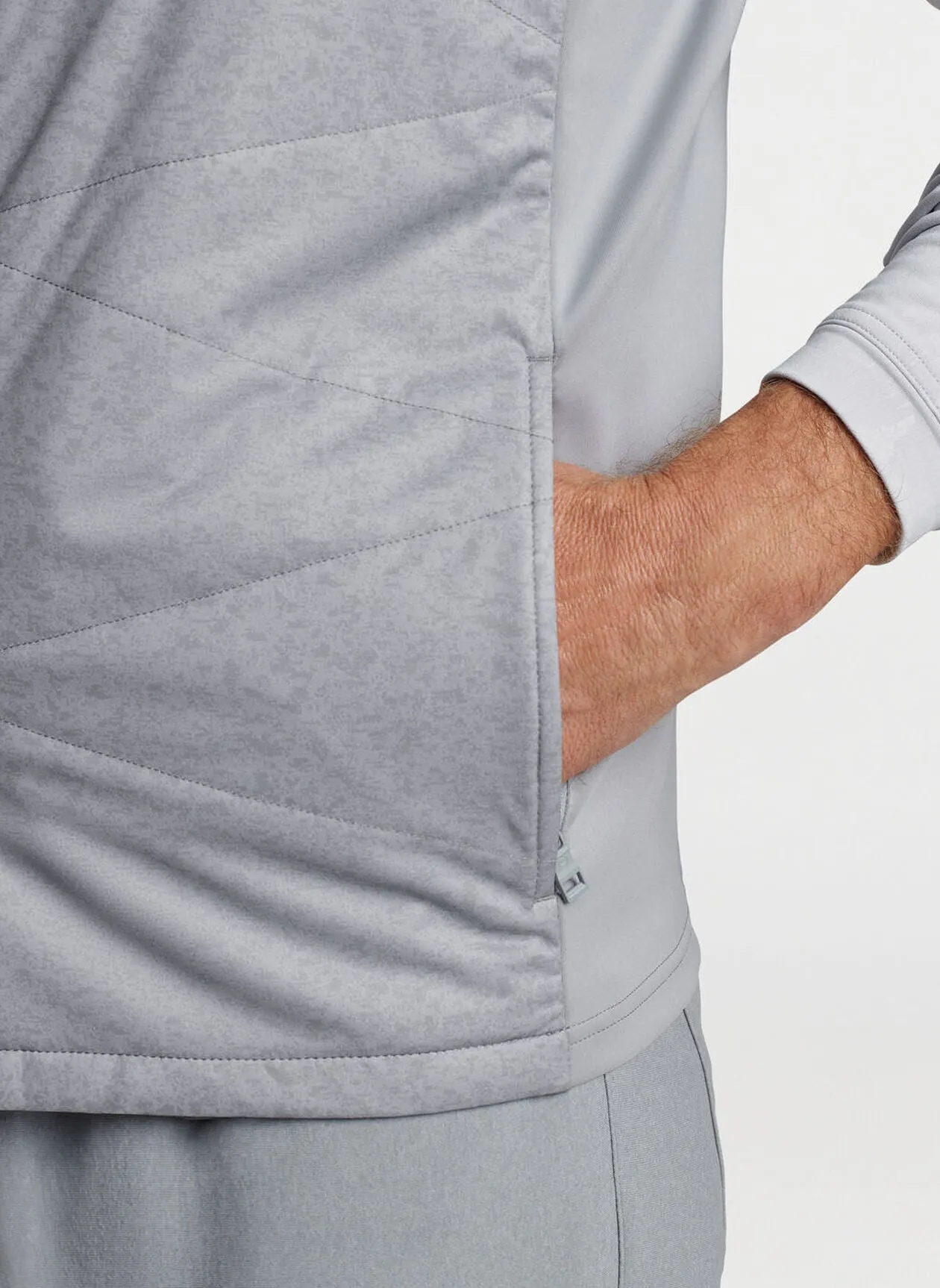 Peter Millar Mens Classic Fit Venture Hybrid Vest - GALE GREY