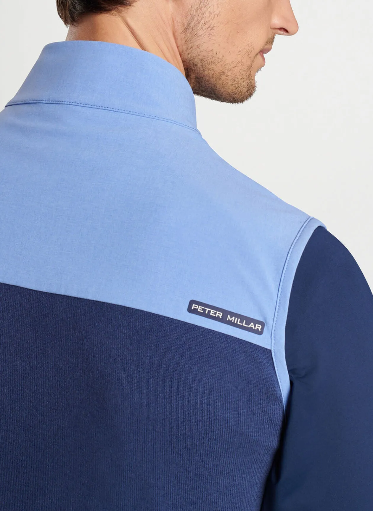 Peter Millar Mens Tailored Fit Solstice Performance Hybrid Full-Zip Vest - ELIXIR