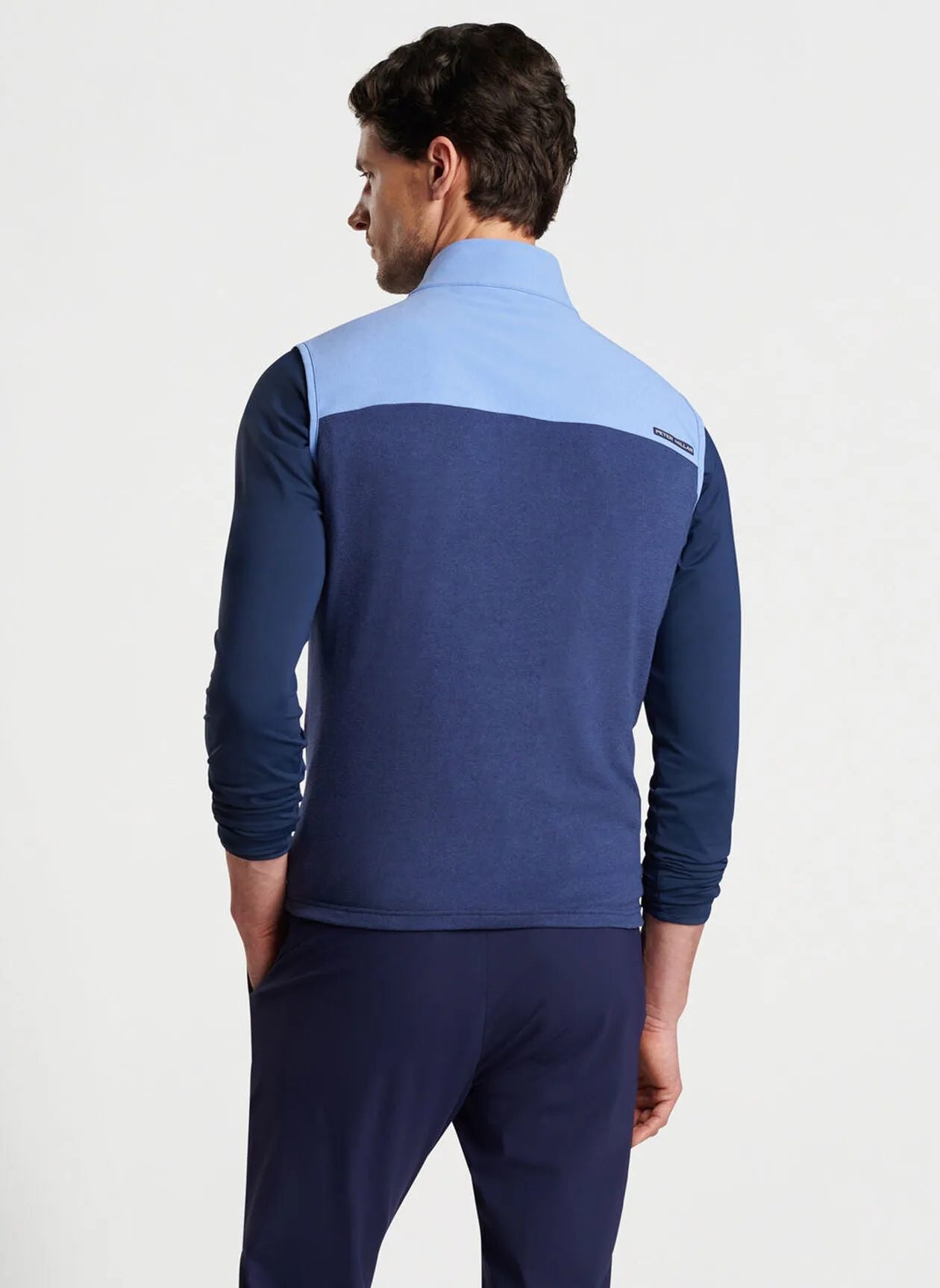 Peter Millar Mens Tailored Fit Solstice Performance Hybrid Full-Zip Vest - ELIXIR