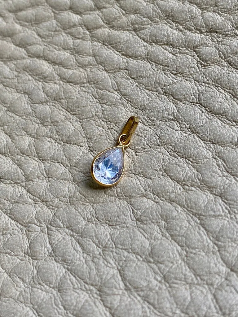 Petite 18k gold crystal pendant or charm
