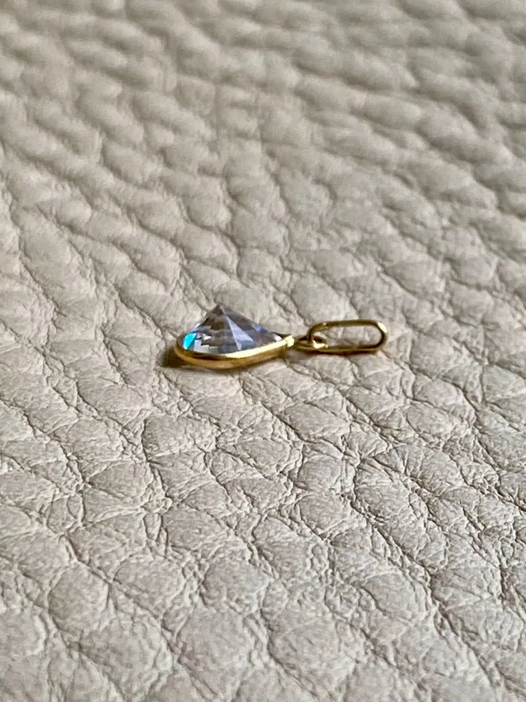 Petite 18k gold crystal pendant or charm