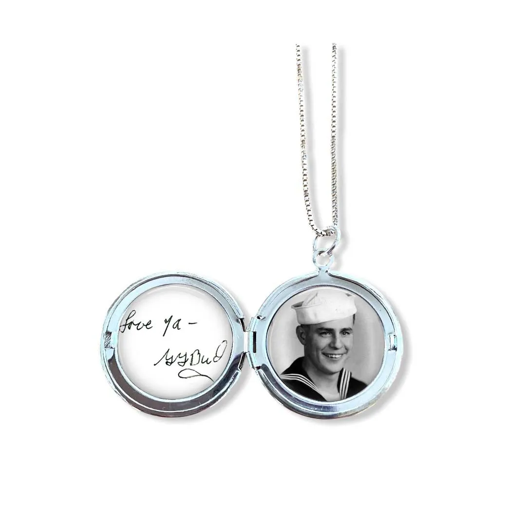 Photo and Handwriting Locket with optional engraving