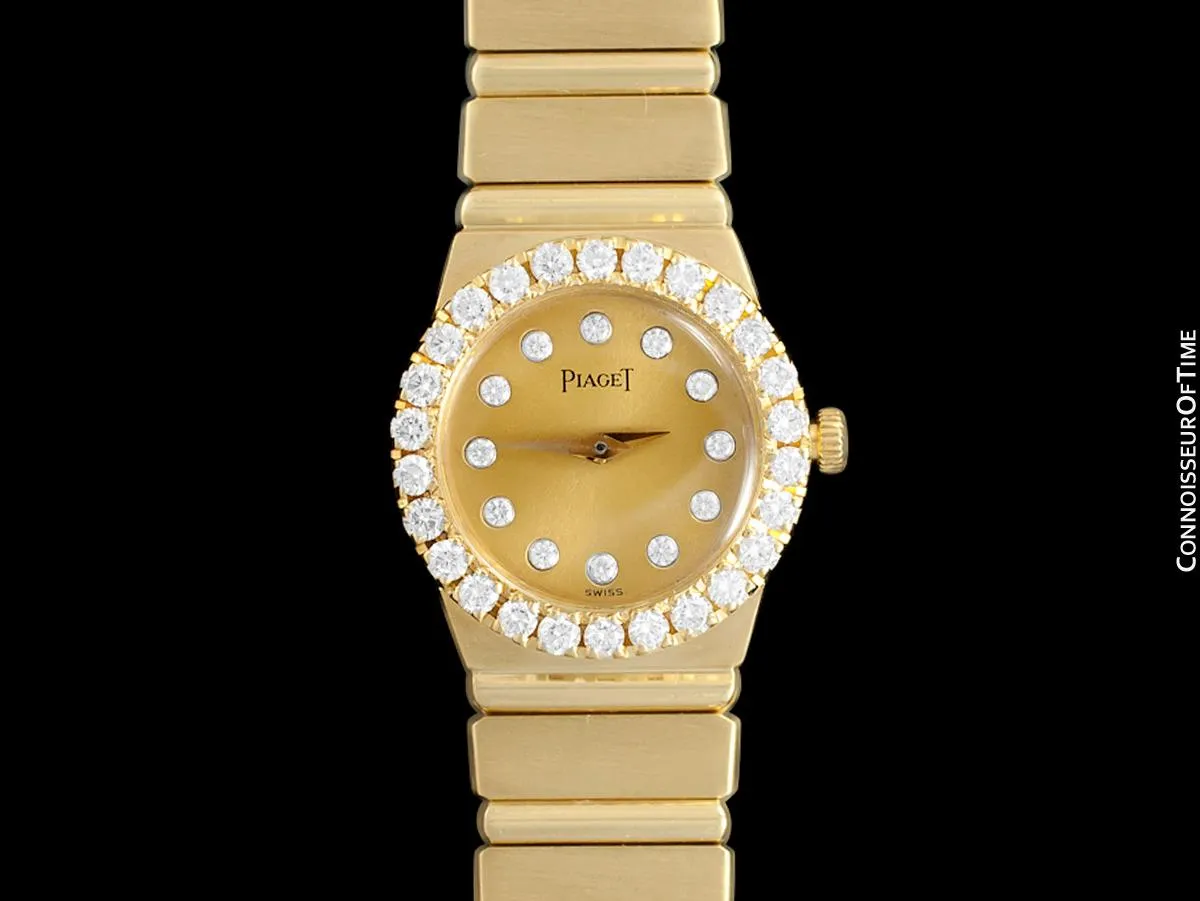 Piaget Polo Ladies Bracelet Watch - 18K Gold & Original Factory Piaget Diamonds