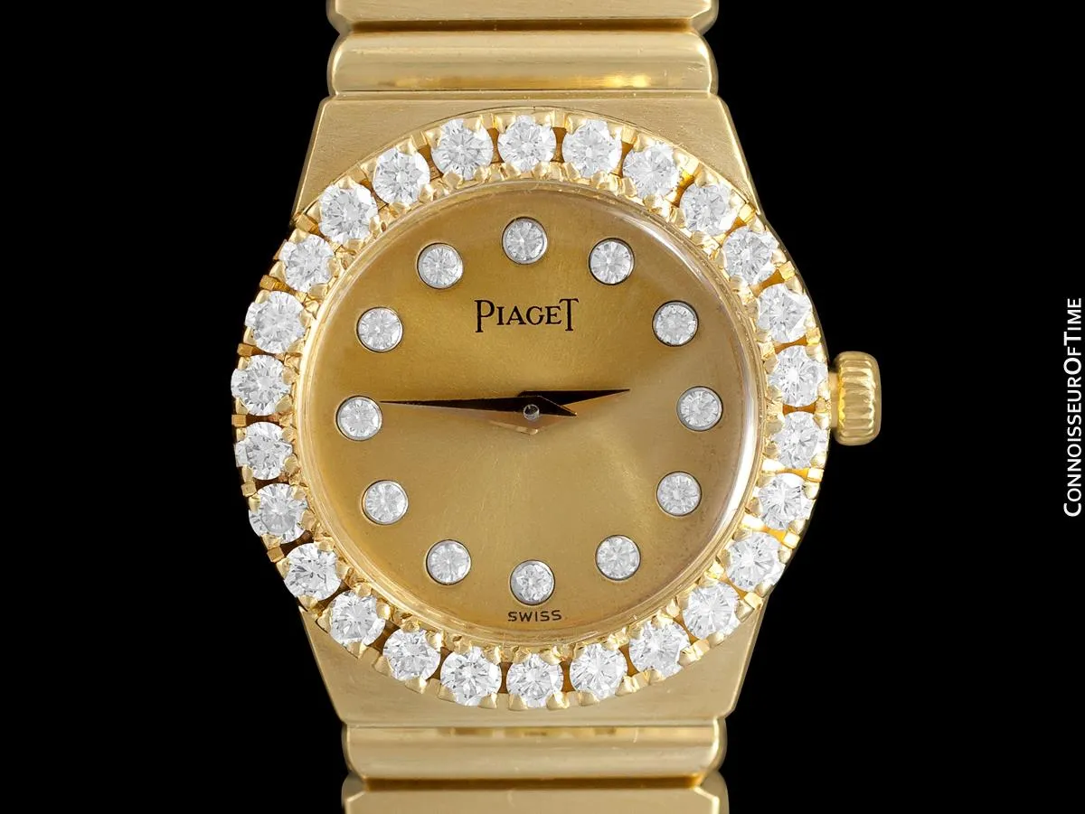 Piaget Polo Ladies Bracelet Watch - 18K Gold & Original Factory Piaget Diamonds