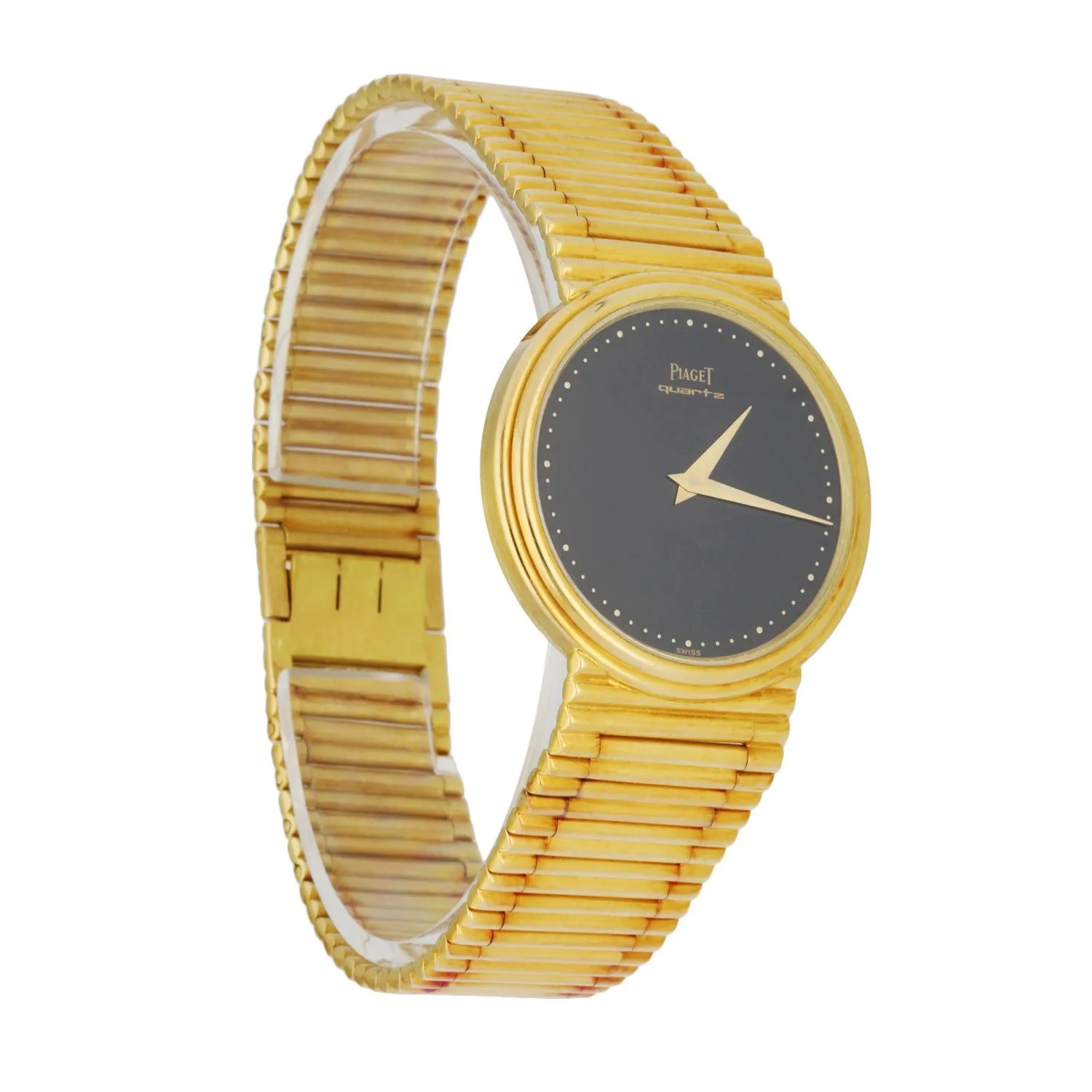 Piaget Vintage 7632 18K Yellow Gold Onyx Dial Quartz Ladies Watch