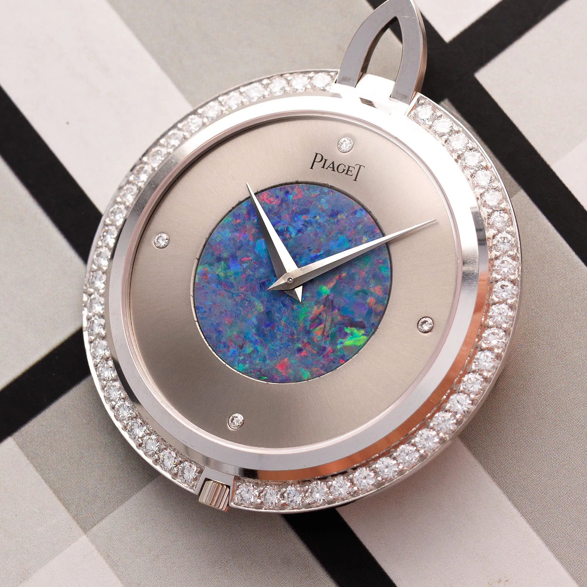 Piaget White Gold and Opal Pendant Watch
