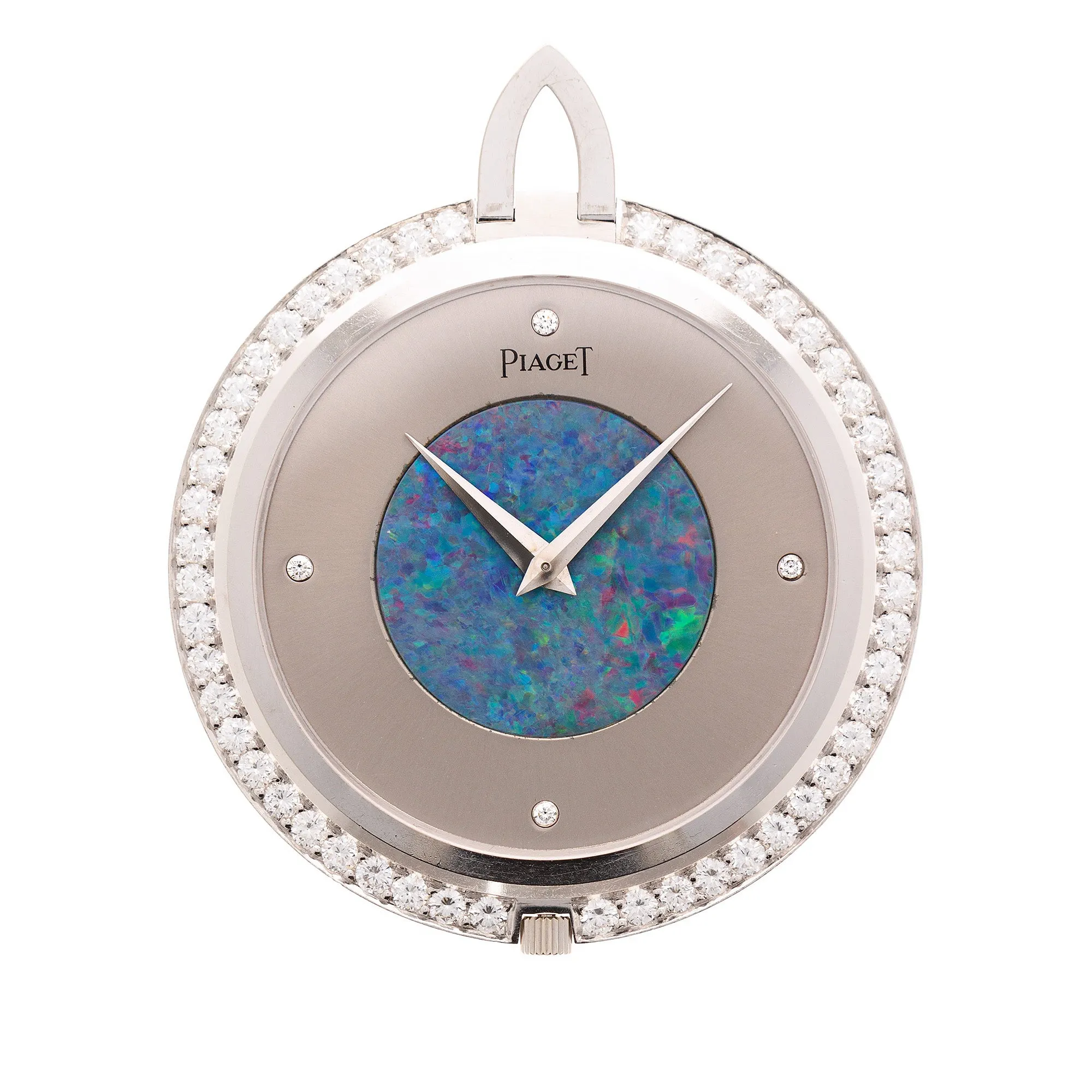 Piaget White Gold and Opal Pendant Watch