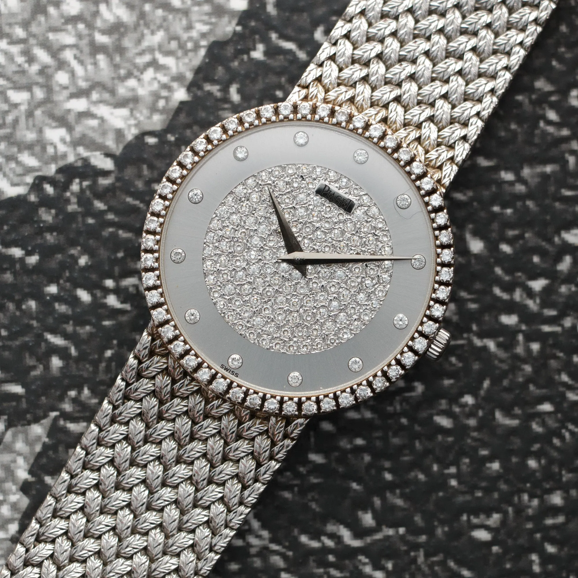 Piaget White Gold Diamond Watch, 1980s