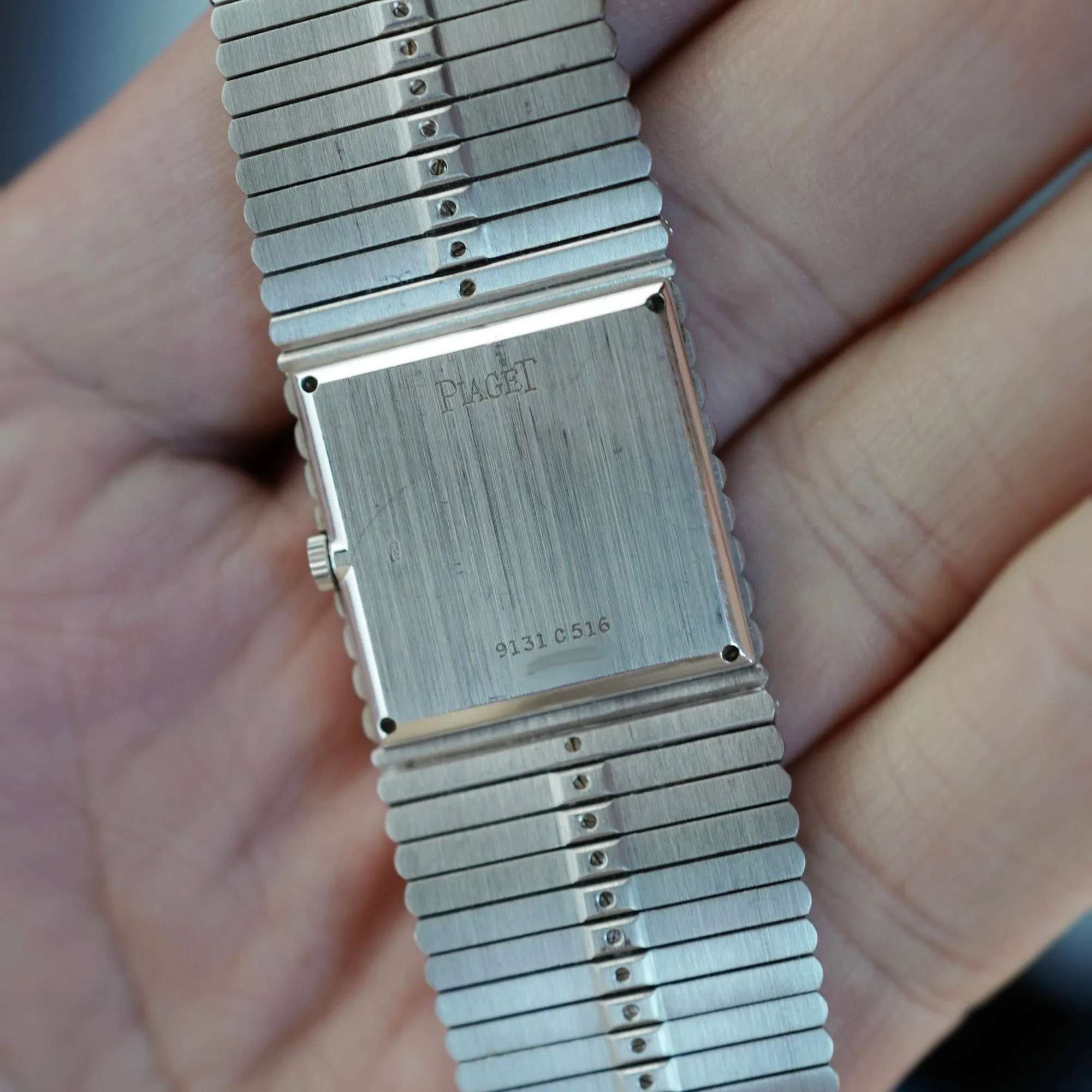 Piaget White Gold Emperador Ref. 9131 with Diamonds and Sapphires