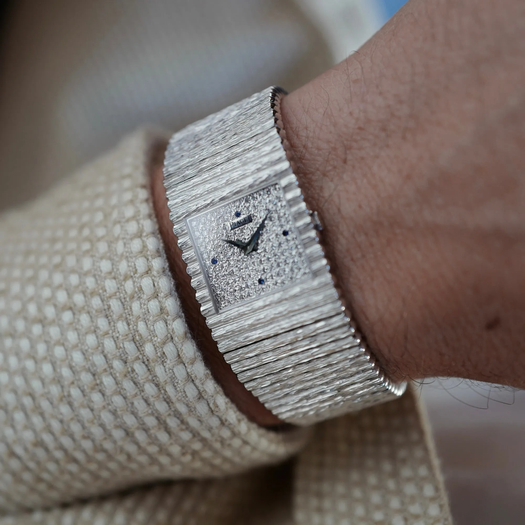 Piaget White Gold Emperador Ref. 9131 with Diamonds and Sapphires