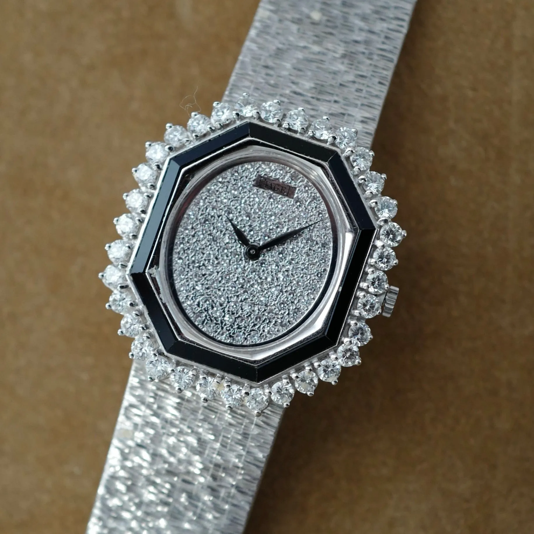 Piaget White Gold Onyx and Diamond Watch Ref. 93419