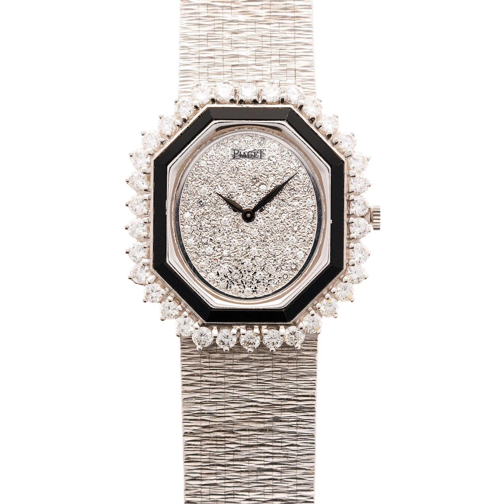 Piaget White Gold Onyx and Diamond Watch Ref. 93419