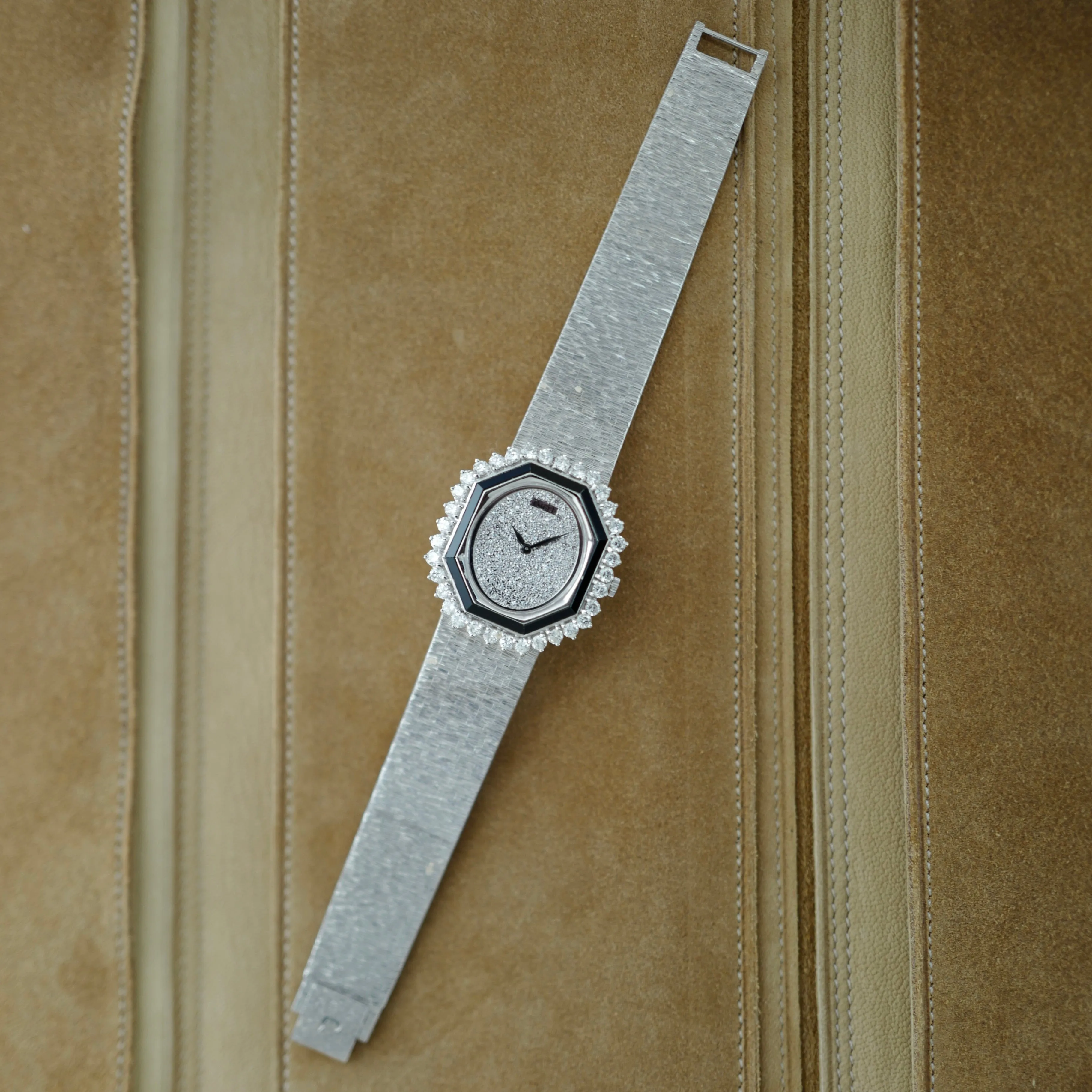 Piaget White Gold Onyx and Diamond Watch Ref. 93419
