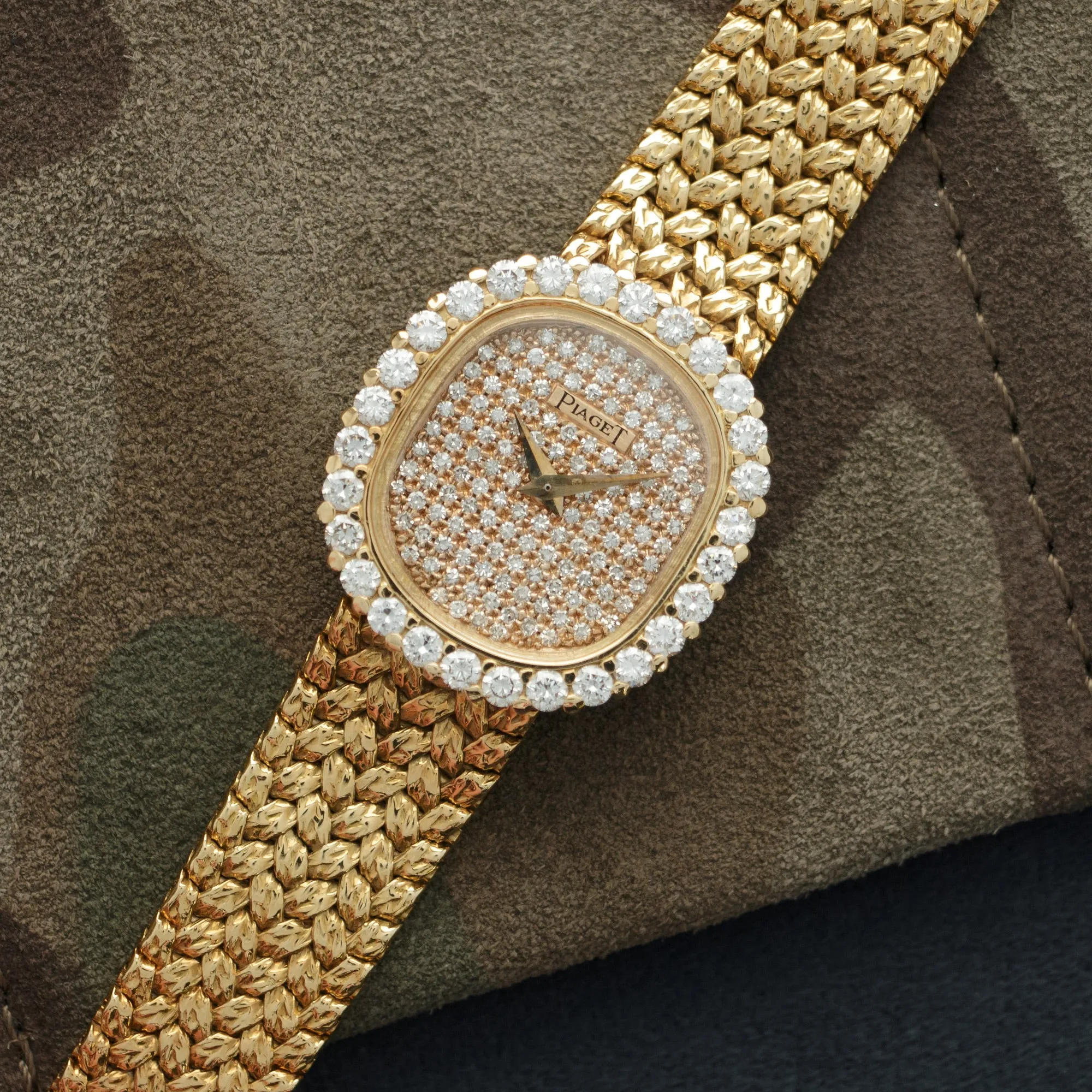 Piaget Yellow Gold Diamond Watch, 1970s