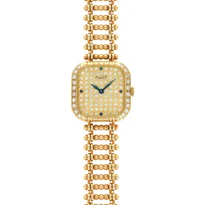 Piaget Yellow Gold Diamond Watch, 1980s