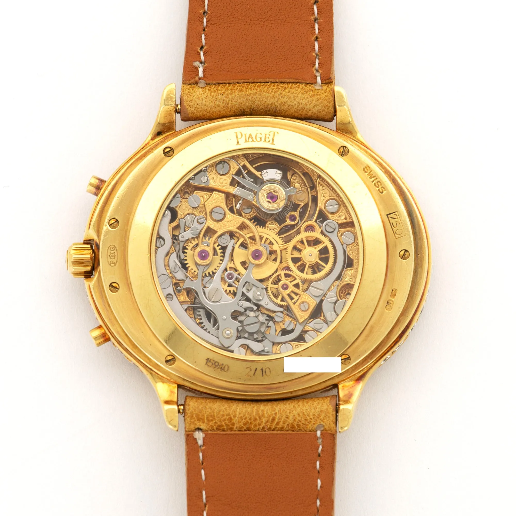 Piaget Yellow Gold Skeletonized Lapis Lazuli Chronograph Watch