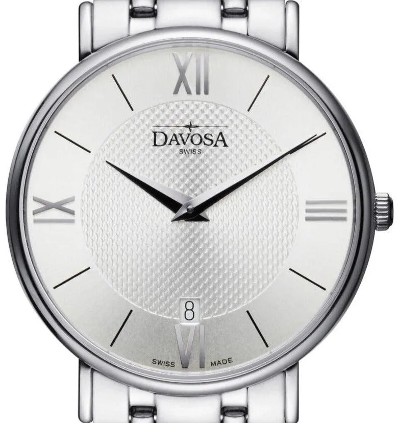 Pianos II Quartz Guilloche Silver Executive Watch 16347615
