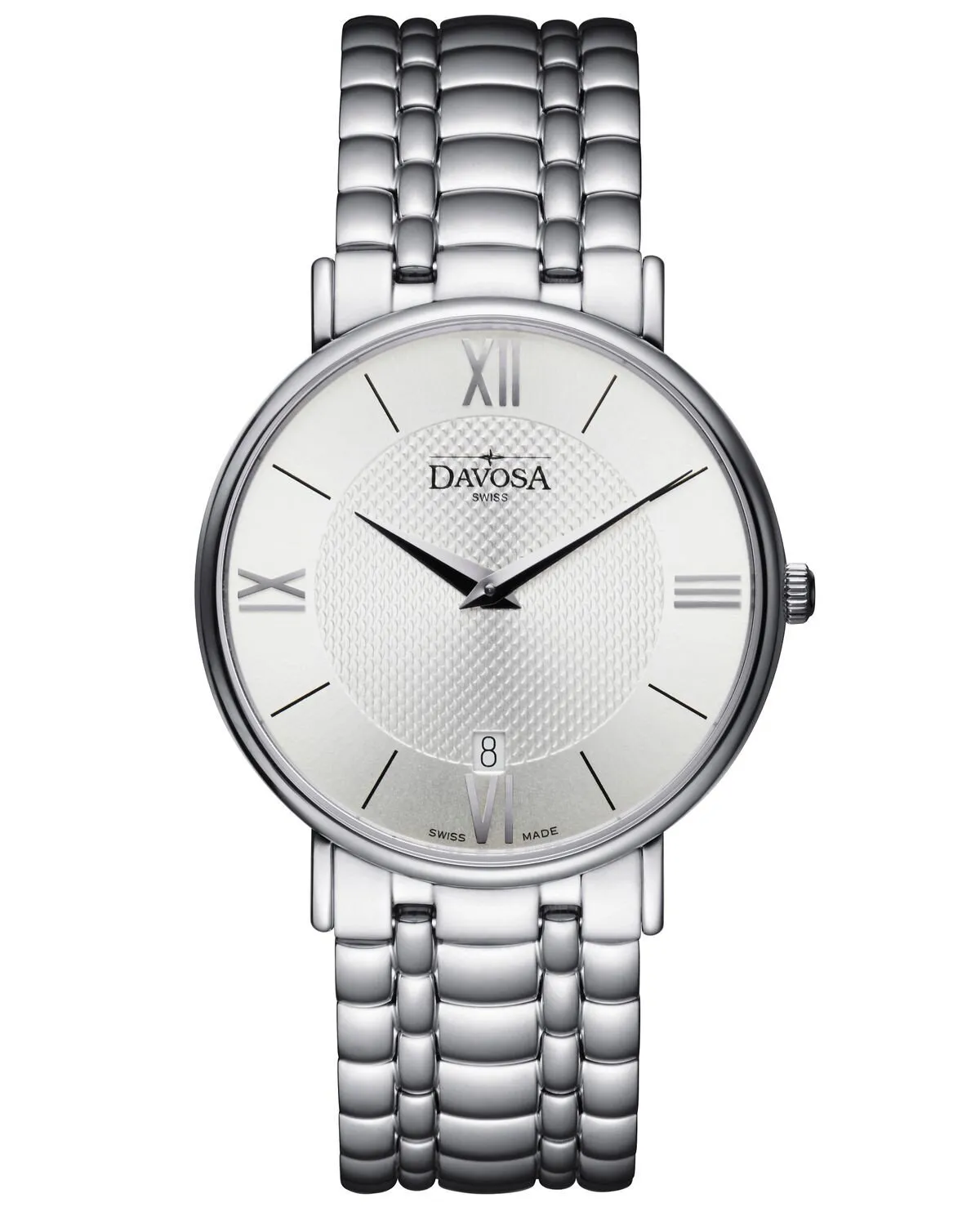 Pianos II Quartz Guilloche Silver Executive Watch 16347615